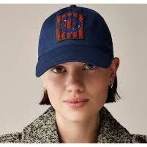 J. Crew X Christopher John Rogers Women's Navy Blue Sequin Baseball Hat
